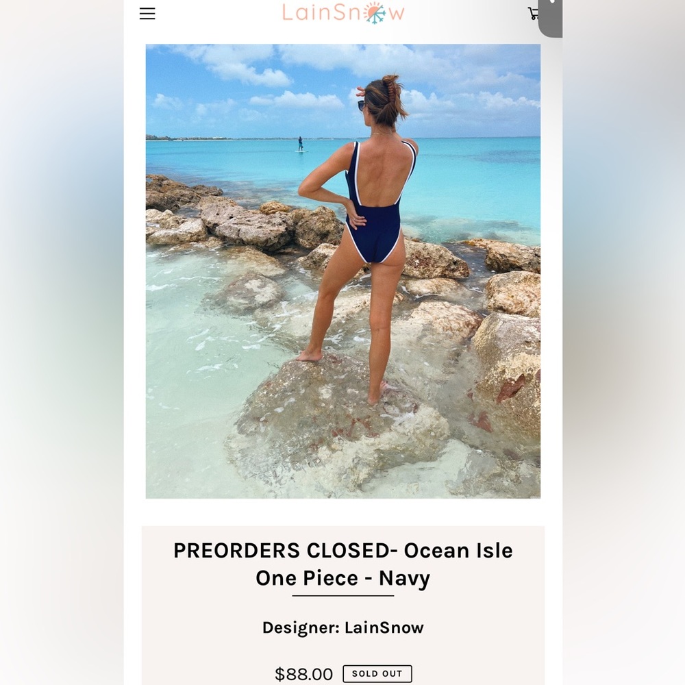 NWOT! LainSnow Navy blue Medium one piece SOLD OUT!